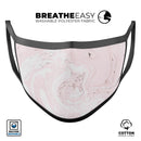 Pink 19 Textured Marble - Made in USA Mouth Cover Unisex Anti-Dust Cotton Blend Reusable & Washable Face Mask with Adjustable Sizing for Adult or Child