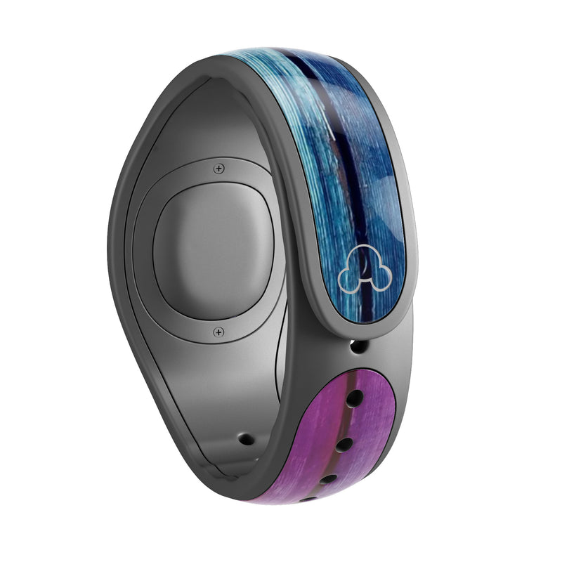 Pink & Blue Dyed Wood - Decal Skin Wrap Kit for the Disney Magic Band