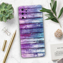 Pink & Blue Dyed Wood - Premium Vinyl Skin Decal for Samsung Galaxy S25 Ultra, S24, S23, S22 & All Galaxy S Models