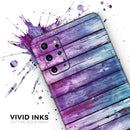 Pink & Blue Dyed Wood - Premium Vinyl Skin Decal for Samsung Galaxy S25 Ultra, S24, S23, S22 & All Galaxy S Models