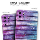 Pink & Blue Dyed Wood - Premium Vinyl Skin Decal for Samsung Galaxy S25 Ultra, S24, S23, S22 & All Galaxy S Models