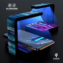 Pink & Blue Dyed Wood UV Germicidal Sanitizing Sterilizing Wireless Smart Phone Screen Cleaner + Charging Station