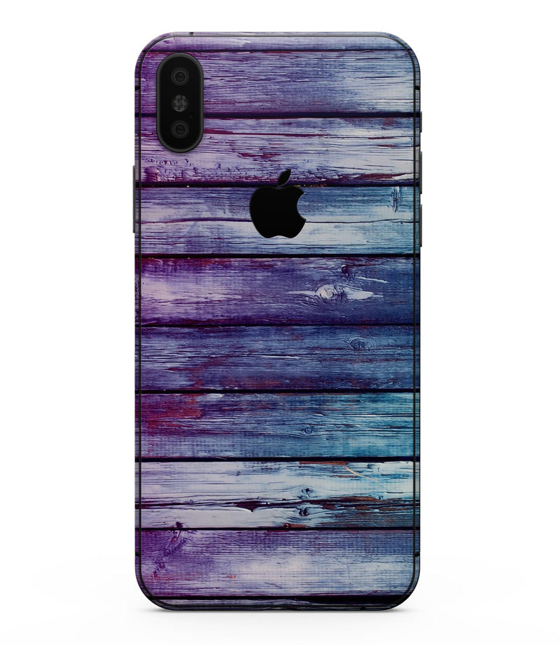 Pink & Blue Dyed Wood - iPhone XS MAX, XS/X, 8/8+, 7/7+, 5/5S/SE Skin-Kit (All iPhones Available)