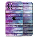 Pink & Blue Dyed Wood - Protective Skin Wrap & Decal – Compatible with iPhone SE to iPhone 17 Pro Max (All Models)