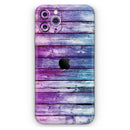 Pink & Blue Dyed Wood - Protective Skin Wrap & Decal – Compatible with iPhone SE to iPhone 17 Pro Max (All Models)
