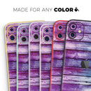 Pink & Blue Dyed Wood - Protective Skin Wrap & Decal – Compatible with iPhone SE to iPhone 17 Pro Max (All Models)