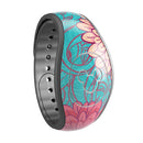 Pink & Blue Floral Illustration - Decal Skin Wrap Kit for the Disney Magic Band