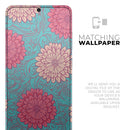 Pink & Blue Floral Illustration - Premium Vinyl Skin Decal for Samsung Galaxy S25 Ultra, S24, S23, S22 & All Galaxy S Models