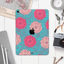 Pink & Blue Floral Illustration - Full Body Skin Decal for the Apple iPad Pro 12.9", 11", 10.5", 9.7", Air or Mini (All Models Available)