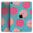 Pink & Blue Floral Illustration - Full Body Skin Decal for the Apple iPad Pro 12.9", 11", 10.5", 9.7", Air or Mini (All Models Available)