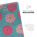 Pink & Blue Floral Illustration - Full Body Skin Decal for the Apple iPad Pro 12.9", 11", 10.5", 9.7", Air or Mini (All Models Available)
