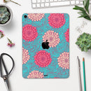 Pink & Blue Floral Illustration - Full Body Skin Decal for the Apple iPad Pro 12.9", 11", 10.5", 9.7", Air or Mini (All Models Available)
