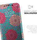 Pink & Blue Floral Illustration - Protective Skin Wrap & Decal – Compatible with iPhone SE to iPhone 17 Pro Max (All Models)