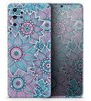 Pink & Blue Flowered Pattern - Premium Vinyl Skin Decal for Samsung Galaxy S25 Ultra, S24, S23, S22 & All Galaxy S Models