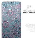 Pink & Blue Flowered Pattern - Premium Vinyl Skin Decal for Samsung Galaxy S25 Ultra, S24, S23, S22 & All Galaxy S Models