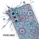 Pink & Blue Flowered Pattern - Premium Vinyl Skin Decal for Samsung Galaxy S25 Ultra, S24, S23, S22 & All Galaxy S Models