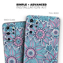 Pink & Blue Flowered Pattern - Premium Vinyl Skin Decal for Samsung Galaxy S25 Ultra, S24, S23, S22 & All Galaxy S Models