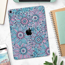 Pink & Blue Flowered Pattern - Full Body Skin Decal for the Apple iPad Pro 12.9", 11", 10.5", 9.7", Air or Mini (All Models Available)
