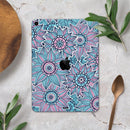 Pink & Blue Flowered Pattern - Full Body Skin Decal for the Apple iPad Pro 12.9", 11", 10.5", 9.7", Air or Mini (All Models Available)