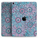Pink & Blue Flowered Pattern - Full Body Skin Decal for the Apple iPad Pro 12.9", 11", 10.5", 9.7", Air or Mini (All Models Available)