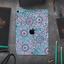Pink & Blue Flowered Pattern - Full Body Skin Decal for the Apple iPad Pro 12.9", 11", 10.5", 9.7", Air or Mini (All Models Available)