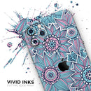 Pink & Blue Flowered Pattern - Protective Skin Wrap & Decal – Compatible with iPhone SE to iPhone 17 Pro Max (All Models)