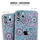Pink & Blue Flowered Pattern - Protective Skin Wrap & Decal – Compatible with iPhone SE to iPhone 17 Pro Max (All Models)