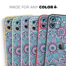 Pink & Blue Flowered Pattern - Protective Skin Wrap & Decal – Compatible with iPhone SE to iPhone 17 Pro Max (All Models)