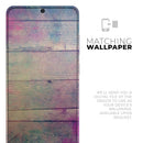 Pink & Blue Grunge Wood Planks - Premium Vinyl Skin Decal for Samsung Galaxy S25 Ultra, S24, S23, S22 & All Galaxy S Models