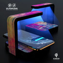 Pink & Blue Grunge Wood Planks UV Germicidal Sanitizing Sterilizing Wireless Smart Phone Screen Cleaner + Charging Station