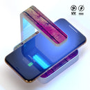 Pink & Blue Grunge Wood Planks UV Germicidal Sanitizing Sterilizing Wireless Smart Phone Screen Cleaner + Charging Station