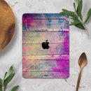 Pink & Blue Grunge Wood Planks - Full Body Skin Decal for the Apple iPad Pro 12.9", 11", 10.5", 9.7", Air or Mini (All Models Available)