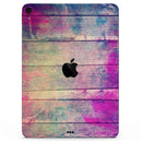 Pink & Blue Grunge Wood Planks - Full Body Skin Decal for the Apple iPad Pro 12.9", 11", 10.5", 9.7", Air or Mini (All Models Available)