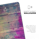 Pink & Blue Grunge Wood Planks - Full Body Skin Decal for the Apple iPad Pro 12.9", 11", 10.5", 9.7", Air or Mini (All Models Available)
