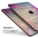Pink & Blue Grunge Wood Planks - Full Body Skin Decal for the Apple iPad Pro 12.9", 11", 10.5", 9.7", Air or Mini (All Models Available)
