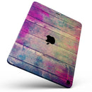 Pink & Blue Grunge Wood Planks - Full Body Skin Decal for the Apple iPad Pro 12.9", 11", 10.5", 9.7", Air or Mini (All Models Available)