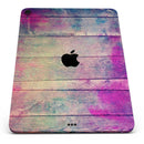 Pink & Blue Grunge Wood Planks - Full Body Skin Decal for the Apple iPad Pro 12.9", 11", 10.5", 9.7", Air or Mini (All Models Available)