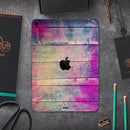Pink & Blue Grunge Wood Planks - Full Body Skin Decal for the Apple iPad Pro 12.9", 11", 10.5", 9.7", Air or Mini (All Models Available)