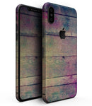 Pink & Blue Grunge Wood Planks - iPhone XS MAX, XS/X, 8/8+, 7/7+, 5/5S/SE Skin-Kit (All iPhones Available)