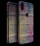Pink & Blue Grunge Wood Planks - iPhone XS MAX, XS/X, 8/8+, 7/7+, 5/5S/SE Skin-Kit (All iPhones Available)