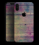 Pink & Blue Grunge Wood Planks - iPhone XS MAX, XS/X, 8/8+, 7/7+, 5/5S/SE Skin-Kit (All iPhones Available)