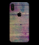 Pink & Blue Grunge Wood Planks - iPhone XS MAX, XS/X, 8/8+, 7/7+, 5/5S/SE Skin-Kit (All iPhones Available)