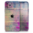 Pink & Blue Grunge Wood Planks - Protective Skin Wrap & Decal – Compatible with iPhone SE to iPhone 17 Pro Max (All Models)