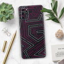 Pink & Light Blue Abstract Maze Pattern - Premium Vinyl Skin Decal for Samsung Galaxy S25 Ultra, S24, S23, S22 & All Galaxy S Models