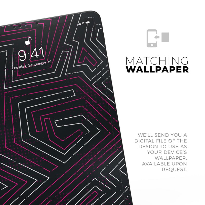 Pink & Light Blue Abstract Maze Pattern - Full Body Skin Decal for the Apple iPad Pro 12.9", 11", 10.5", 9.7", Air or Mini (All Models Available)
