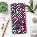 Pink & White Abstract Maze Pattern - Premium Vinyl Skin Decal for Samsung Galaxy S25 Ultra, S24, S23, S22 & All Galaxy S Models