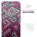 Pink & White Abstract Maze Pattern - Premium Vinyl Skin Decal for Samsung Galaxy S25 Ultra, S24, S23, S22 & All Galaxy S Models