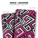 Pink & White Abstract Maze Pattern - Premium Vinyl Skin Decal for Samsung Galaxy S25 Ultra, S24, S23, S22 & All Galaxy S Models