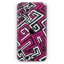 Pink & White Abstract Maze Pattern - Protective Skin Wrap & Decal – Compatible with iPhone SE to iPhone 17 Pro Max (All Models)