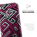 Pink & White Abstract Maze Pattern - Protective Skin Wrap & Decal – Compatible with iPhone SE to iPhone 17 Pro Max (All Models)